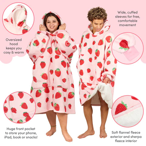 Snuggy Strawberry Hooded Blanket benefits