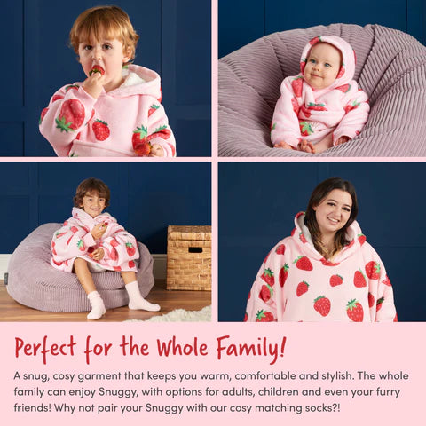 Snuggy Strawberry Hooded Blanket family sets