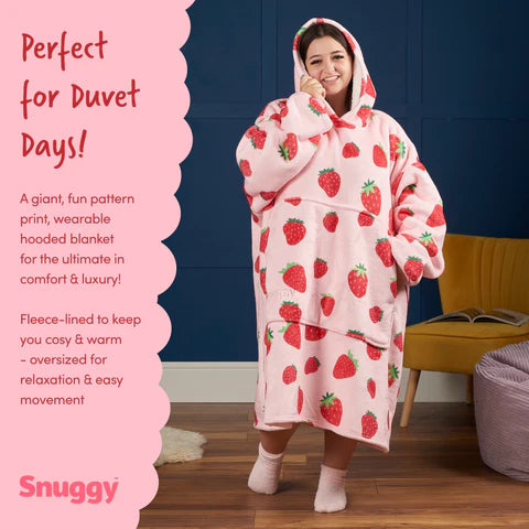 Snuggy Strawberry Hooded Blanket overview