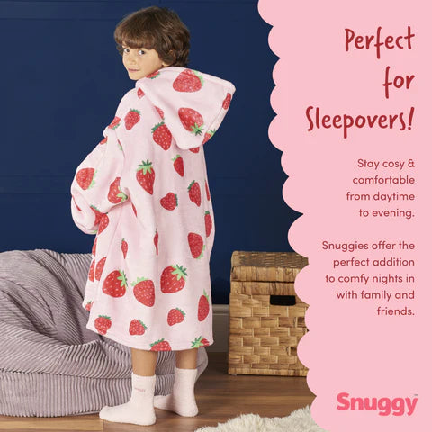 Snuggy Strawberry Kids Hooded Blanket details