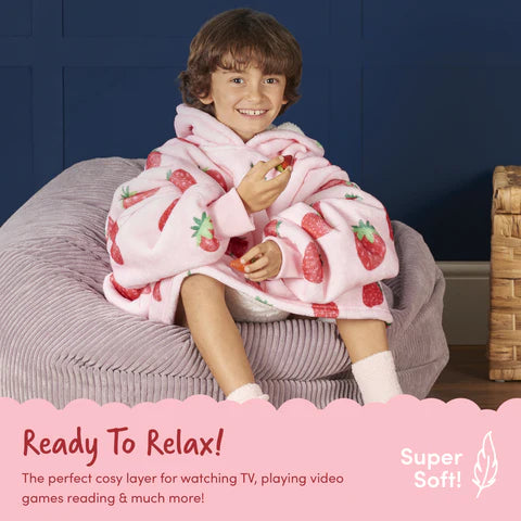 Snuggy Strawberry Kids Hooded Blanket overview