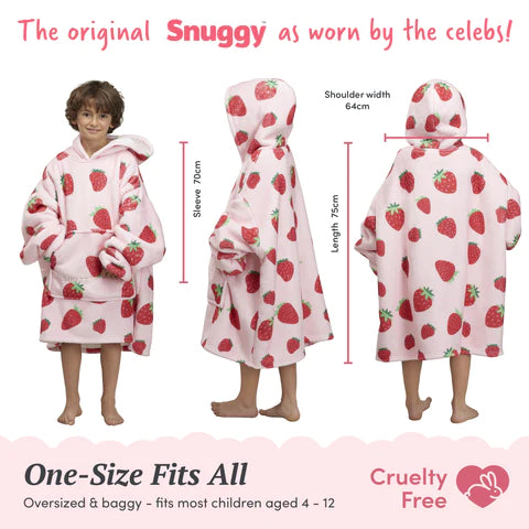 Snuggy Strawberry Kids Hooded Blanket size guide