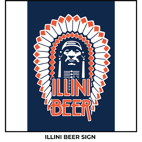 Illinois Fighting Illini Chief Illiniwek 4.5x4.5 in Metallic Decal