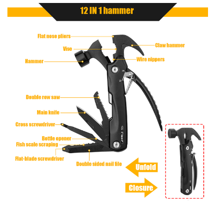 【N202】Claw Hammer Multifunctional Pliers Multitool Claw Hammer
