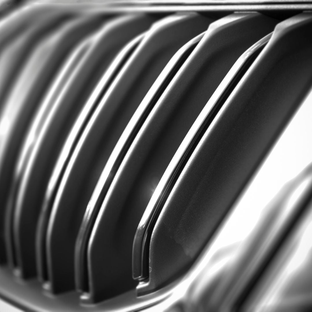 Up close image of a grille of a car