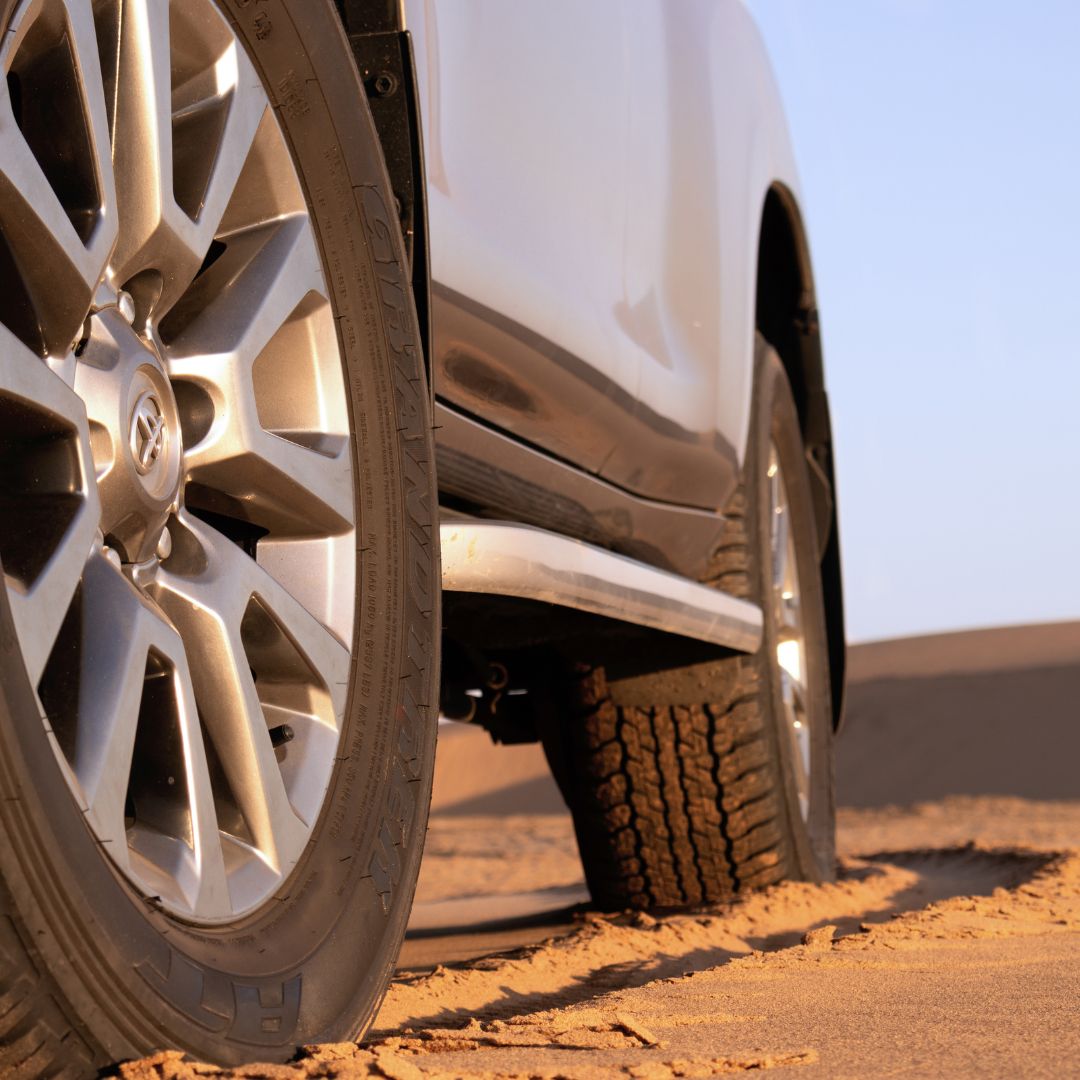 Toyota tires in sand