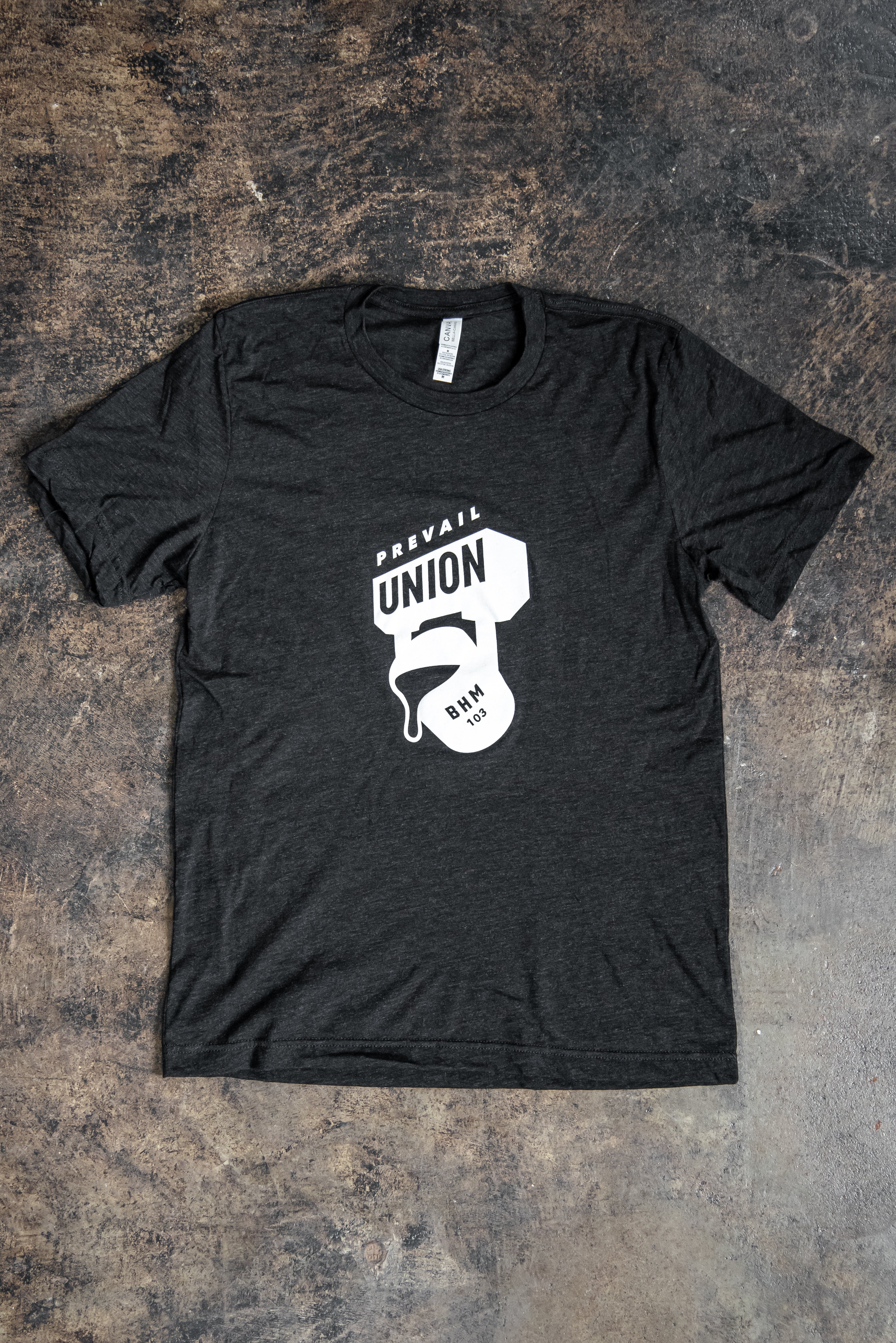 Union BHM T-Shirt | Charcoal + White - Prevail Coffee product image