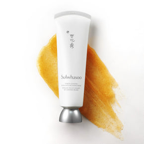 Sulwhasoo White Ginseng Radiance Refining Mask, Skincare Face Mask bottle over texture