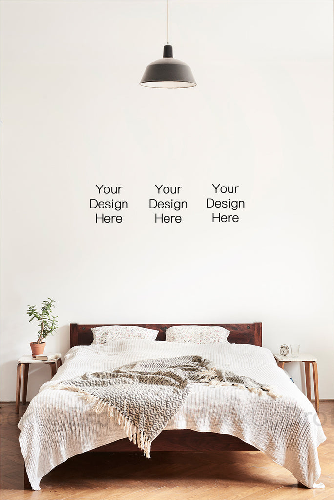 Download Bedroom interior mockup for poster and painting by Mock Up Brothers - MockupBrothers