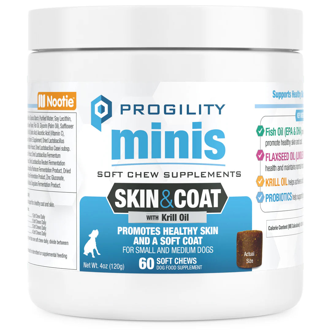 Progility Dog Skin & Coat Small & Med Breed Soft Chew 60ct