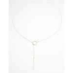 Accent Lariat Flat Beaded Necklace
