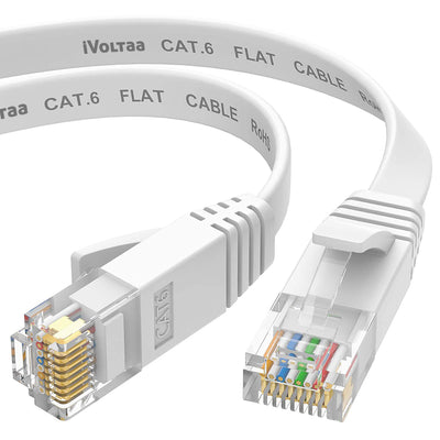 VANDESAIL Cat 7 Ethernet Cable Flat,High Speed Gigabit RJ45 LAN Cable  10Gbps Shielded Internet Network Patch Cord Compatible