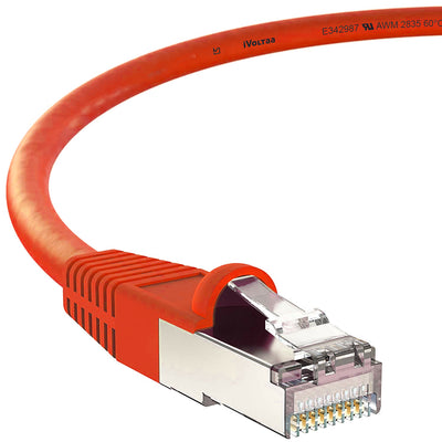 Pearstone Cat 7 Double-Shielded Ethernet Patch Cable (25', Red)