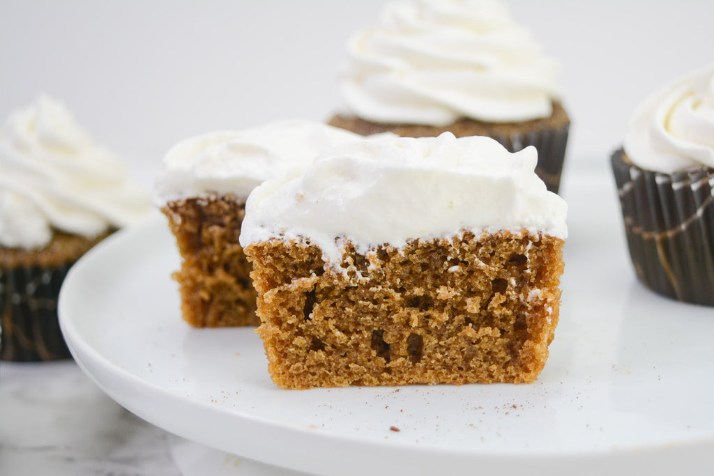 coffee cupcake sliced open.