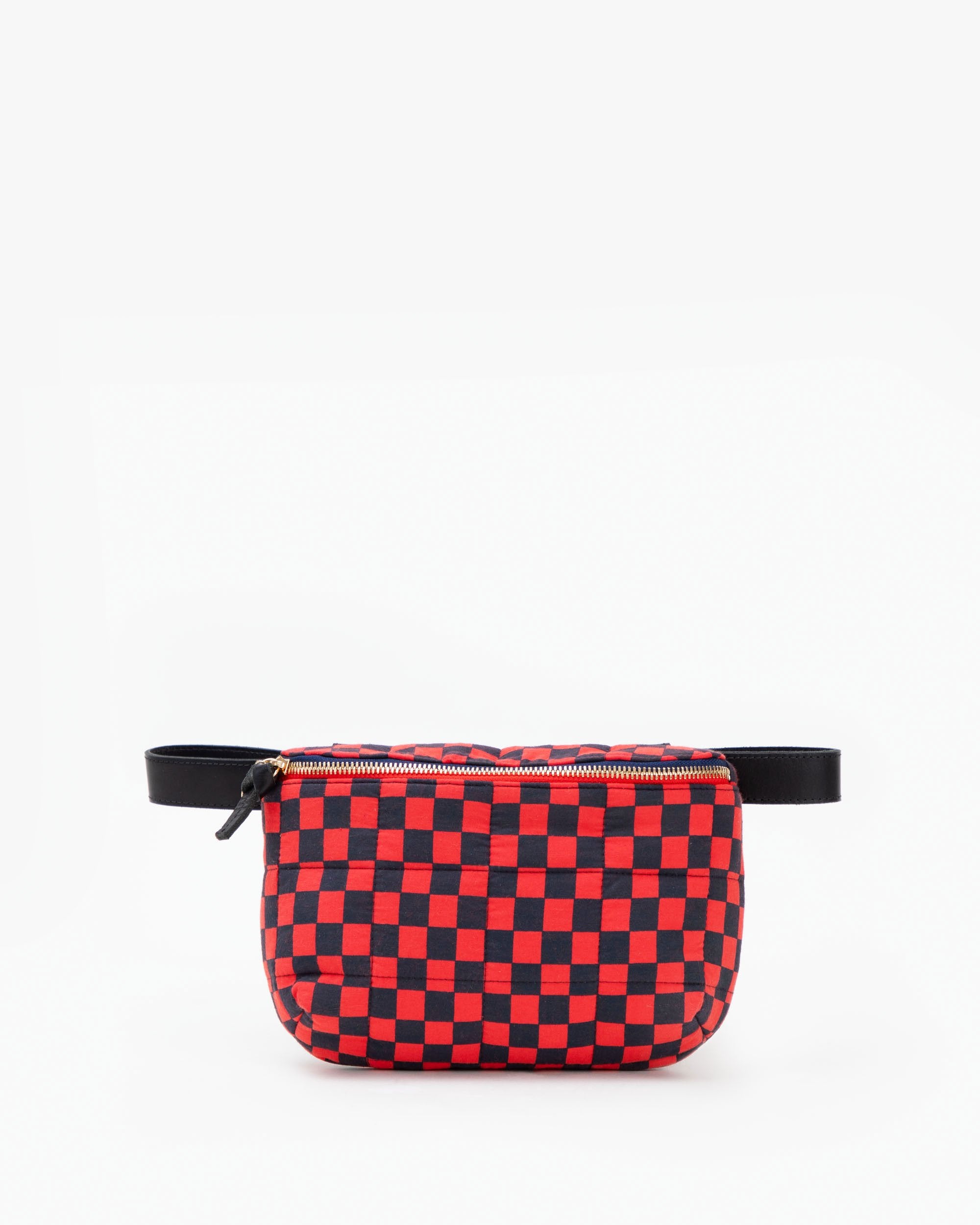 Red Checked Quilted Fanny Pack | Navy & Red