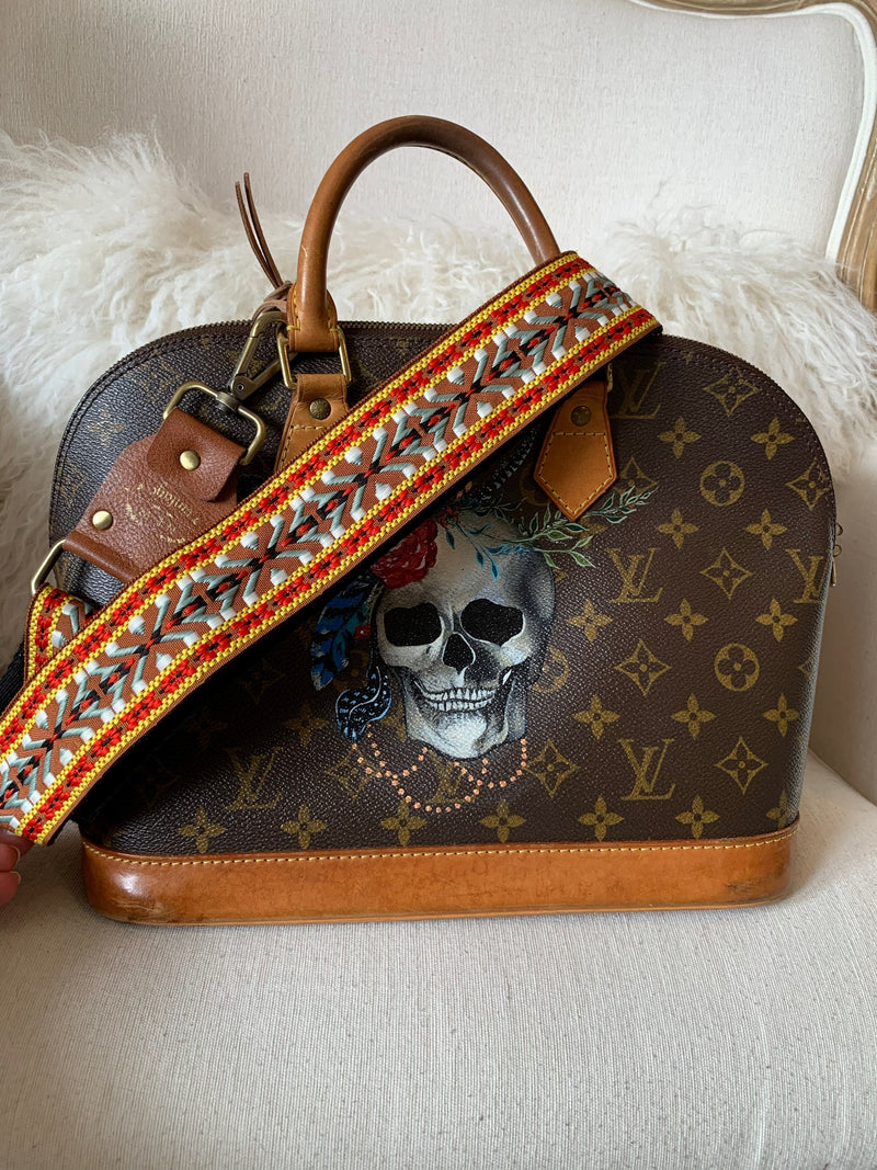 Louis Vuitton Damier Ebene Customized Hand Painted Butterfly Chelsea Bag  Tote at 1stDibs