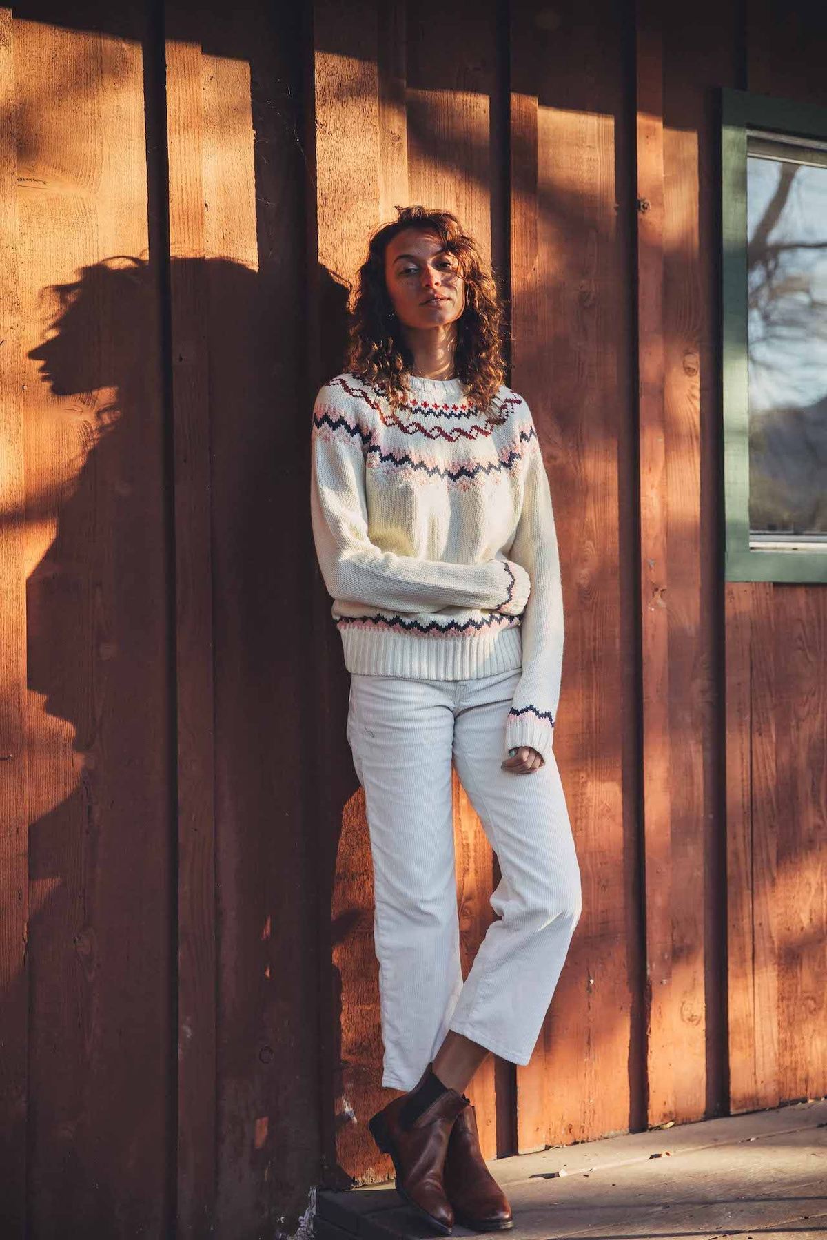 Patricia Fair Isle Sweater | White