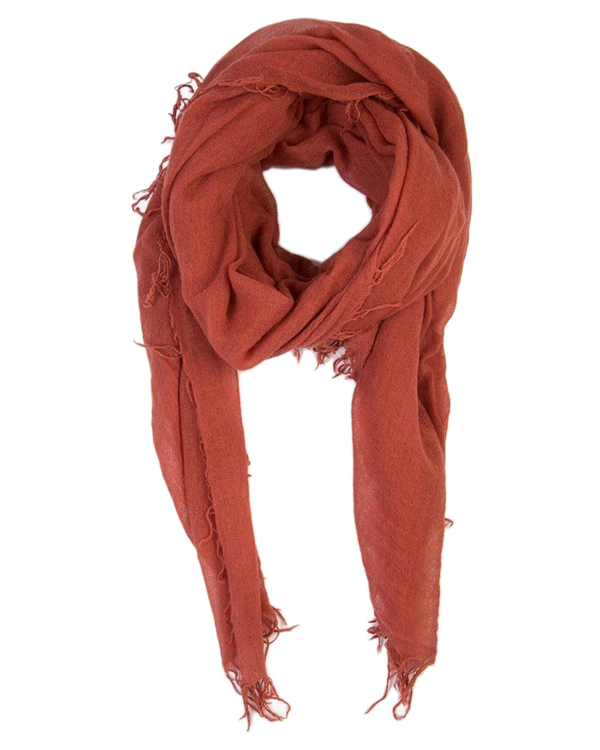 Barn Red Cashmere And Silk Scarf
