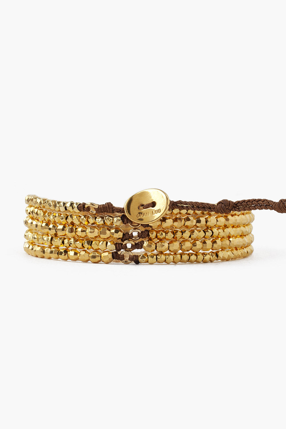 Yellow Gold Metal Nugget Wrap Bracelet