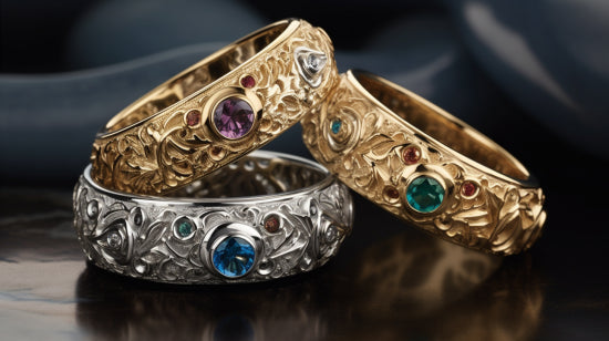 gem-set rings, masterfully created in both gold and platinum