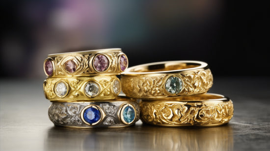 Gold gem-set rings