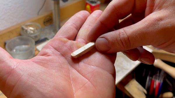 Another angle showcasing the beauty and promise held within the newly created gold ingot