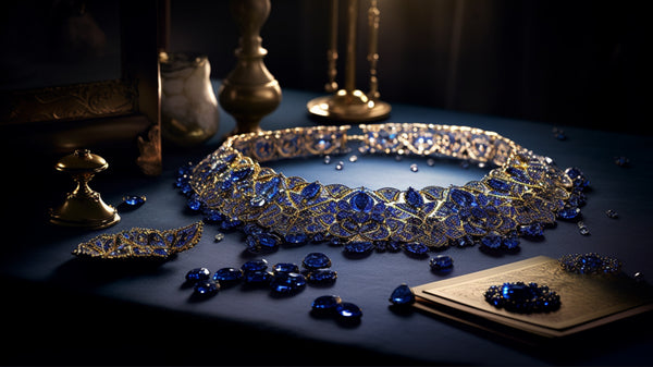 Gold + fancy cut sapphire necklace