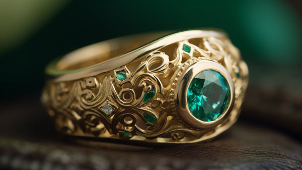 Gold + fancy cut emerald ring