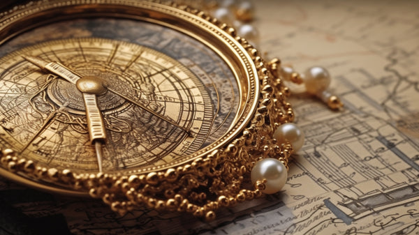 Victorian brooch showcasing nautical compass design