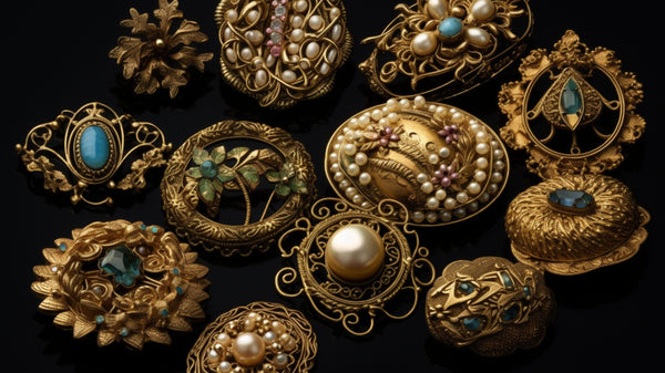 Victorian brooches, each showcasing different aspects of the era's craftsmanship