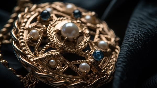 Victorian nautical brooch, focusing on intricate details