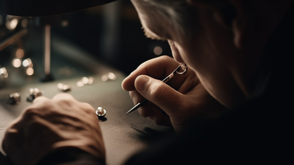 Jeweller adding personalisation to jewellery