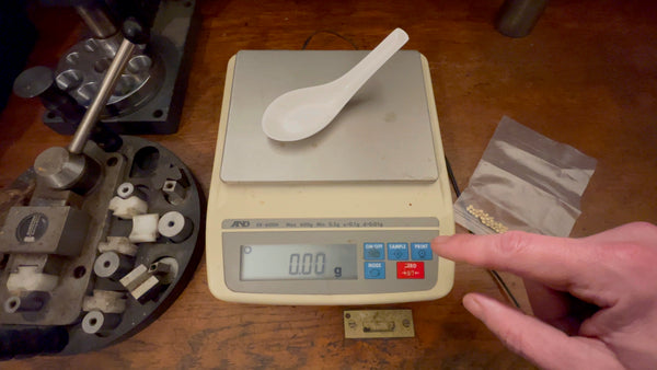 Ethically sourced gold grains ready for transformation into an ingot