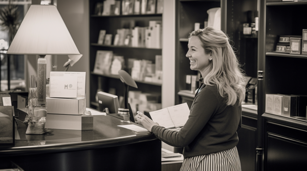 A customer service representative at Roberts & Co assisting a customer