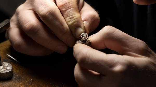A less expensive jewelry piece from Roberts & Co being meticulously crafted