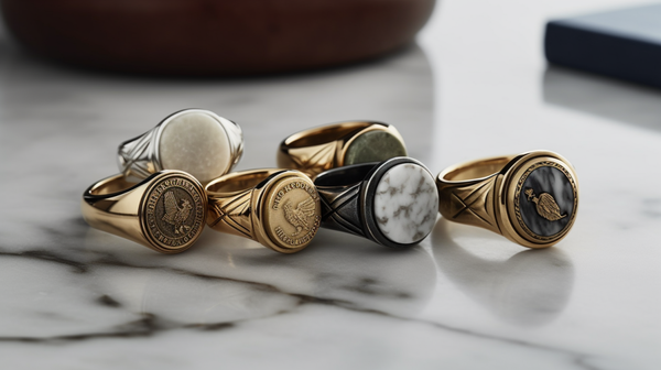 various signet rings from Roberts & Co's collection