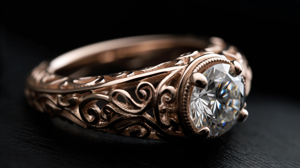 Close-up of a Roberts & Co Engagement Ring