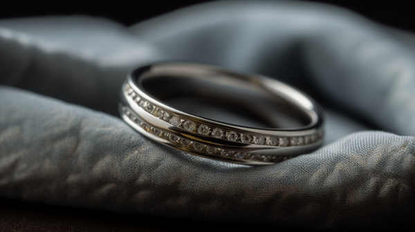 close-up shot of a single wedding ring