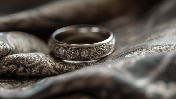 single wedding ring, emphasizing the symbol of eternal commitment