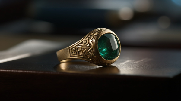 signet ring with a gemstone