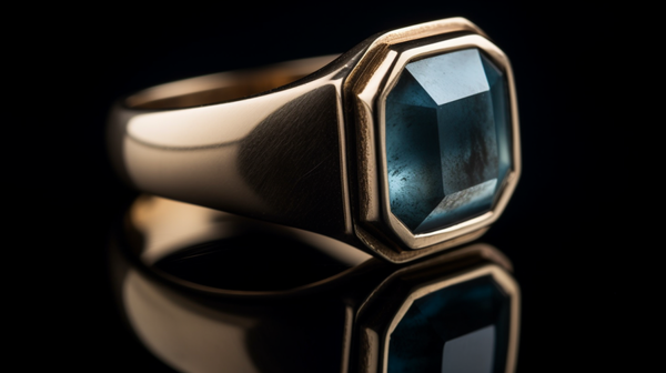 signet ring featuring a gemstone table