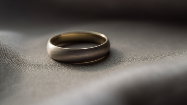 Close-up image of a D-shaped gold wedding ring showcasing its flat interior and rounded exterior.