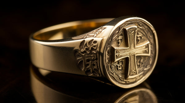 signet ring with a family crest