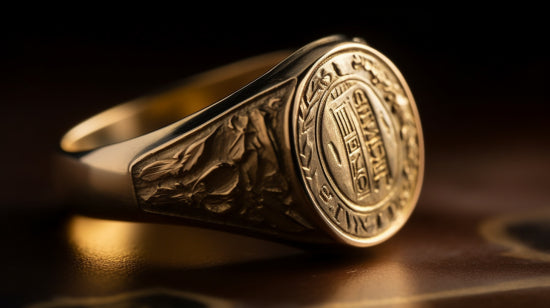 Detailed view of a signet ring