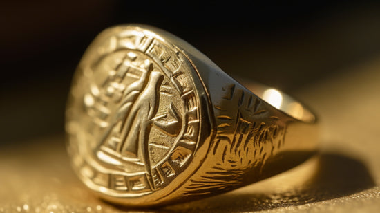 Close-up of a signet ring