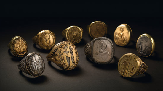 Artistic shot of a signet ring