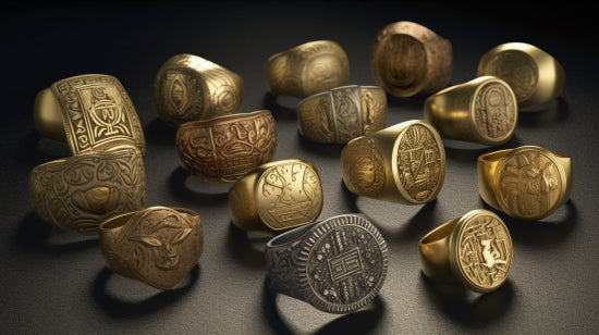 Signet rings displayed