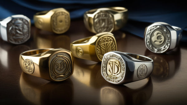 discussing custom signet ring designs with jeweler
