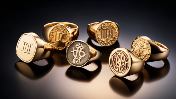 Vintage signet rings collection from various historical periods