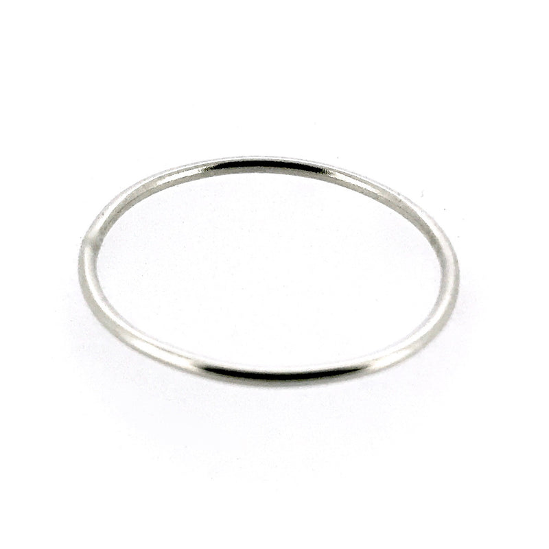 1mm Solid 9ct White Gold Slim Round 